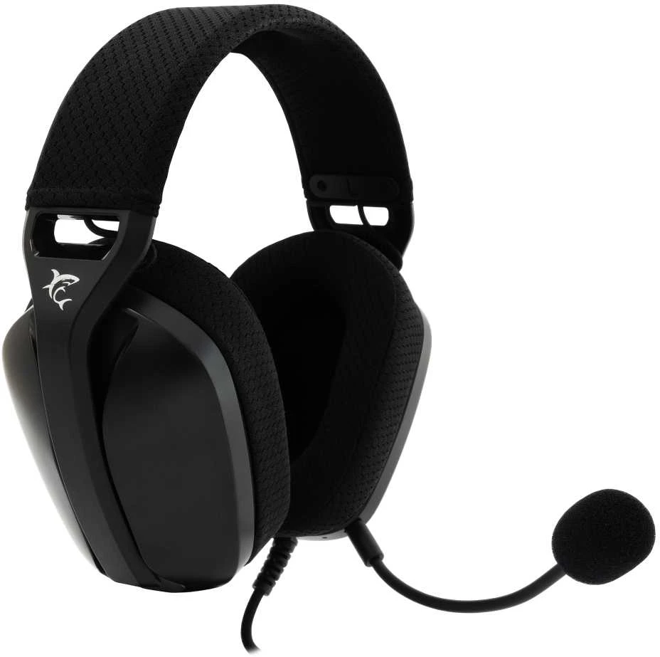 White Shark Baltas Shark Baltas Shark žaidimų ausinės SPARROW, pro PC, PS4/PS5, Mac, juodos spalvos (GH-2443)