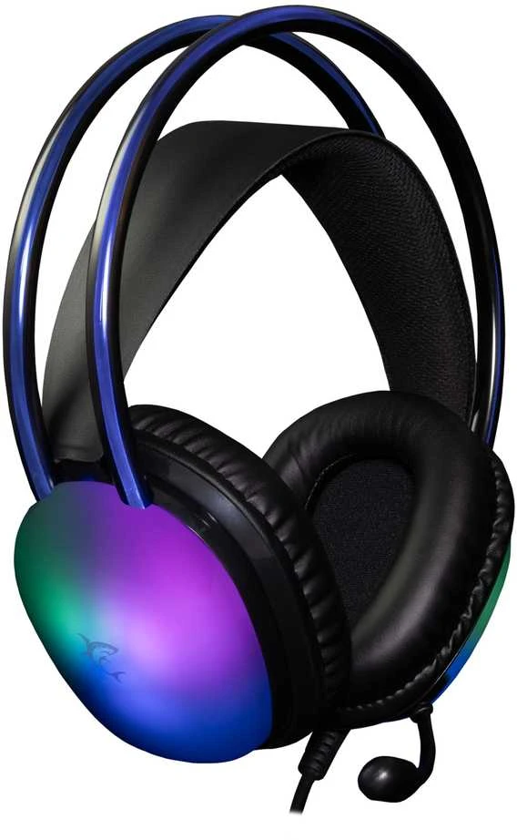 White Shark Baltas Shark Baltas Shark žaidimų ausinės PEACOCK 2, pro PC, PS4/PS5, Mac, juodos spalvos