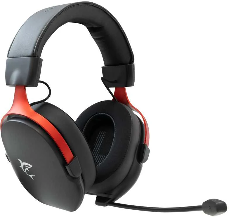White Shark Baltas Shark Baltas Shark žaidimų ausinės FOX, skirta PC, PS4/PS5, Mac, juodos spalvos (GH-2445)