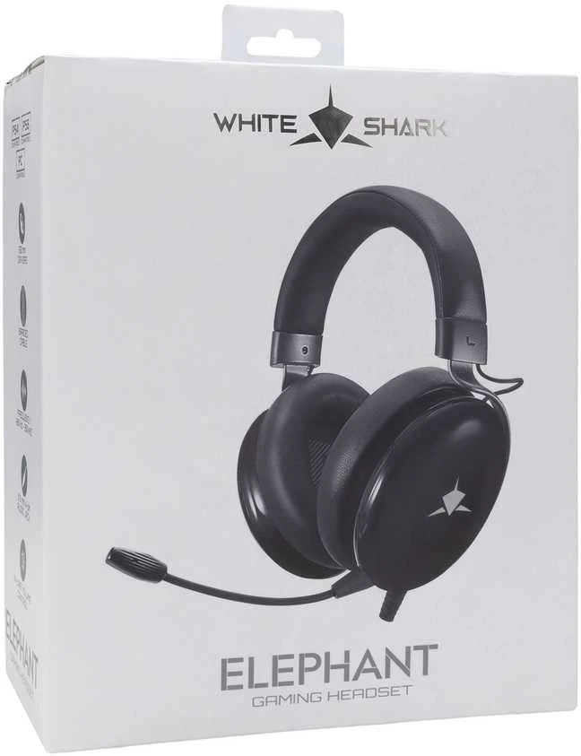 Ausinės White Shark Baltas Shark GH-2540 Elephant Juodas