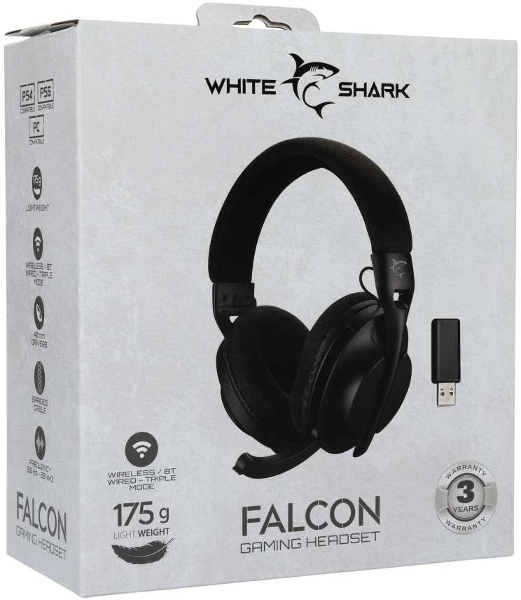 White Shark Falcon ausinės pakuotėje