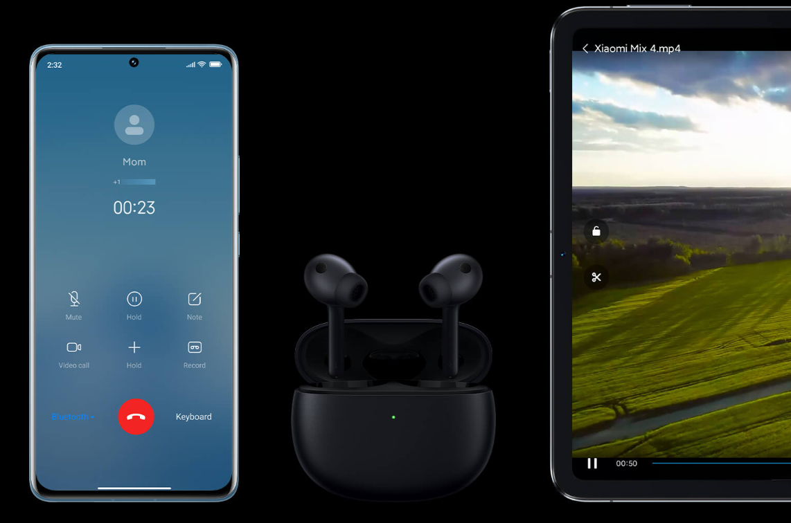 HiFi HD Belaidės Ausinės Xiaomi Buds 3 su HRTF garso suderinimu bei aktyviu triukšmo slopinimu, Juodos
