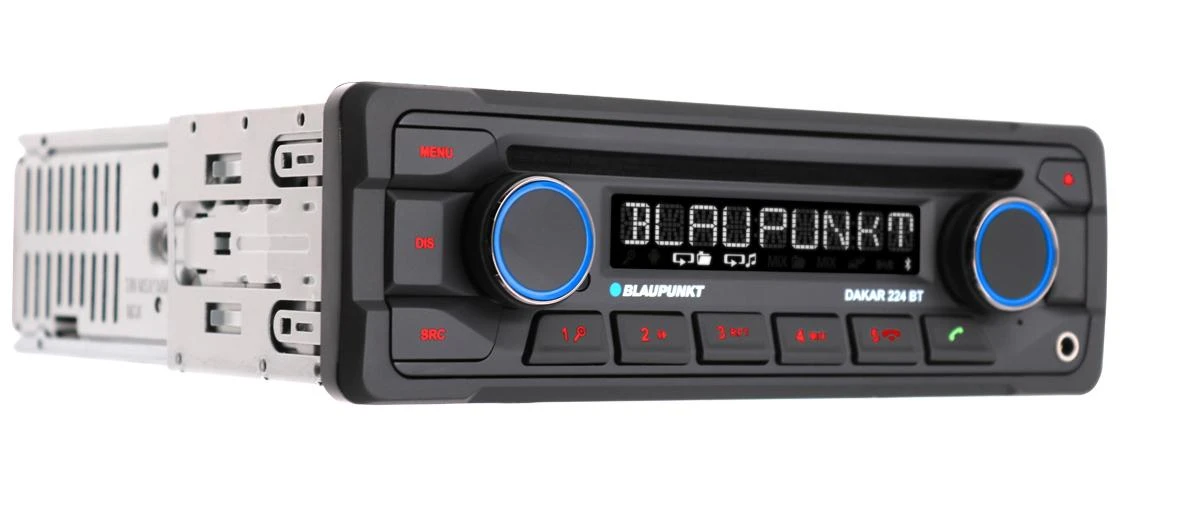Blaupunkt Dakar 224 BT – juodas grotuvas su mėlynu apšvietimu