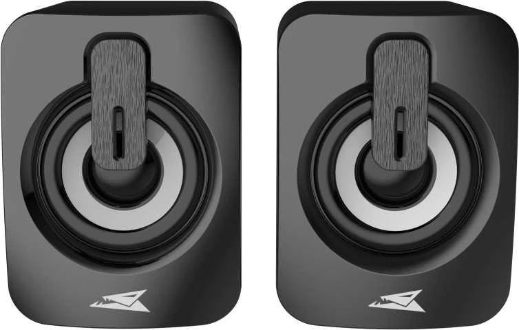 Kompiuterio kolonėlės Baracuda Stereo kolonėlės 2.0 SEASHELL, LED, juodos spalvos (BGSP-011)