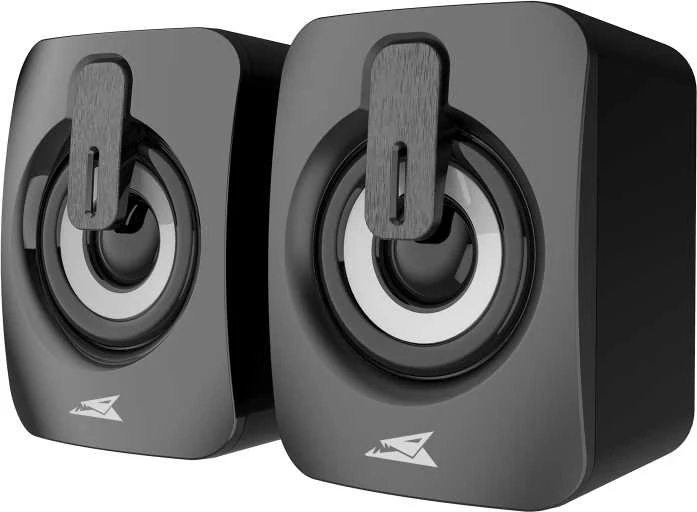 Kompiuterio kolonėlės Baracuda Stereo kolonėlės 2.0 SEASHELL, LED, juodos spalvos (BGSP-011)
