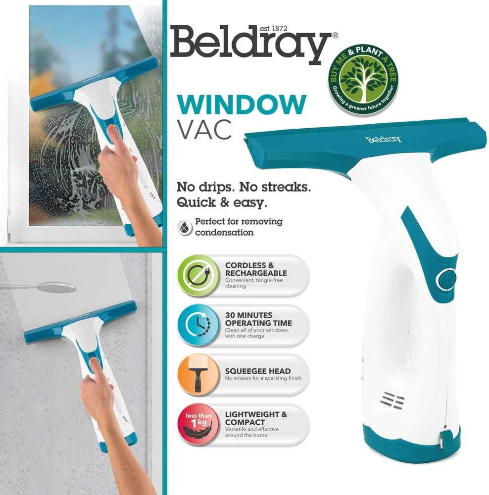 Beldray langų valymo siurblys belaidis, 60 ml vandens rezervuaras, BEL0749TTVDE