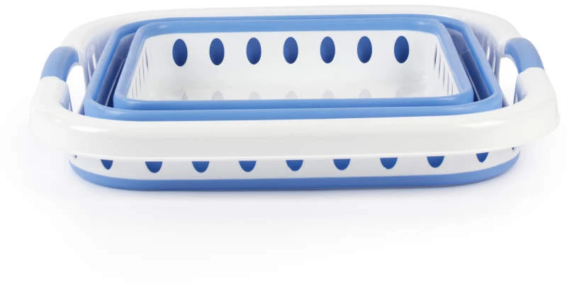 Beldray LA00000152EU7 40L Collapsible Laundry Basket, Baltas/Mėlyna