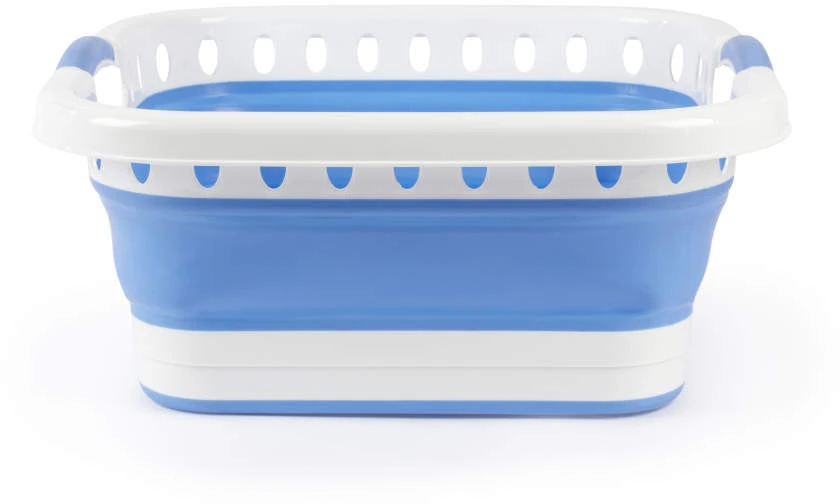 Beldray LA00000152EU7 40L Collapsible Laundry Basket, Baltas/Mėlyna