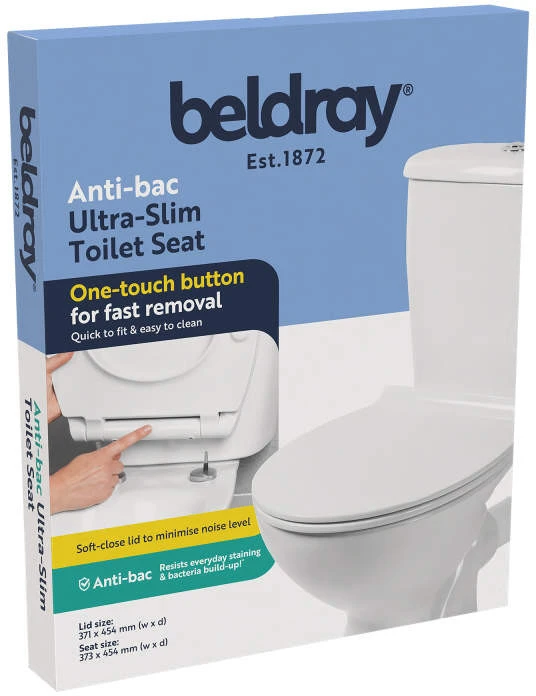 Beldray LA00000201WPEU7 antibakterinis itin plonas klozeto dangtis, Baltas