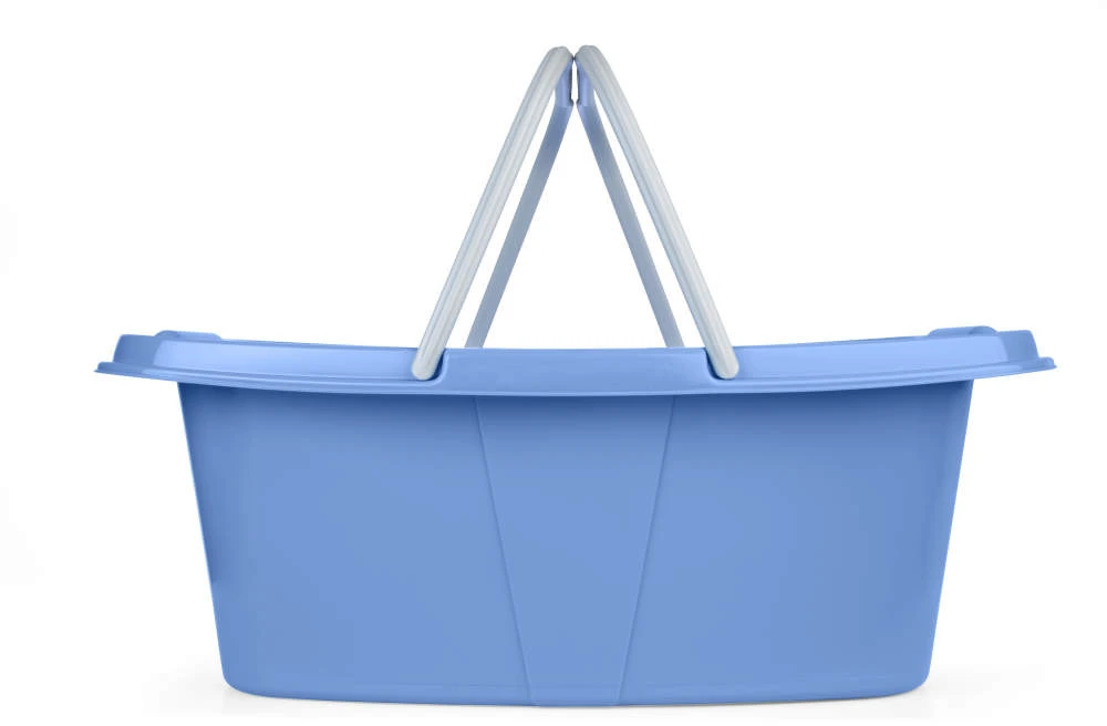 Beldray LA030450CRNFPEU7 Set Of Two Laundry Baskets 2 x 26L, Baltas/Mėlyna