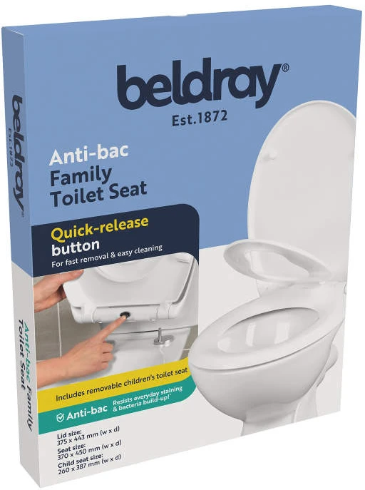 Beldray LA037185EU7 antibakterinis šeimos klozeto dangtis, Baltas