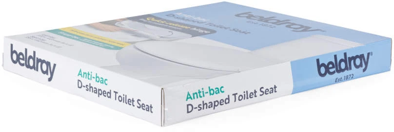 Beldray LA072771PEU7 antibakterinis D formos klozeto dangtis, Baltas