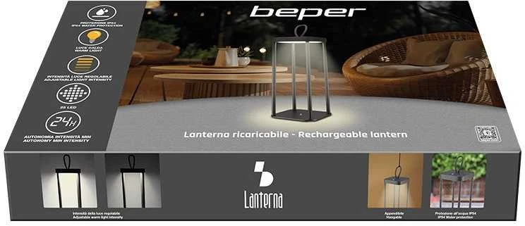 Beper P207ILI100 įkraunamas žibintas, juodas