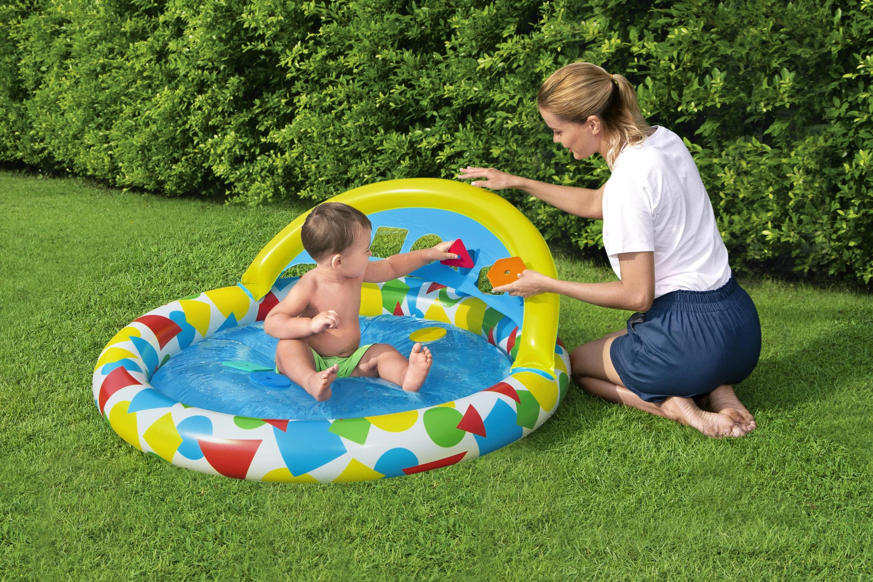 BESTWAY pripučiamas baseinas Splash & Learn, 1.20m x 1.17m x 46cm, 52378