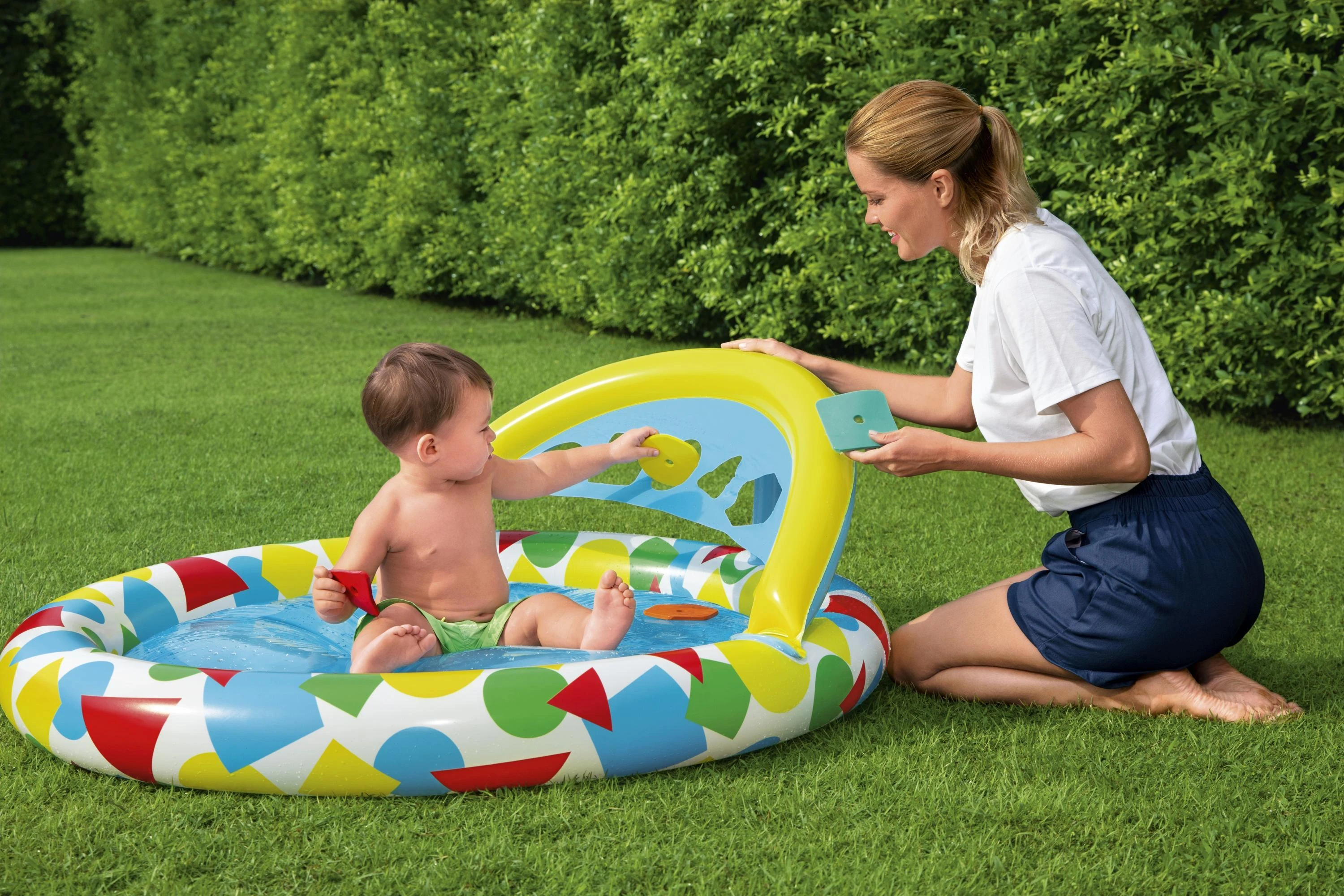 BESTWAY pripučiamas baseinas Splash & Learn, 1.20m x 1.17m x 46cm, 52378