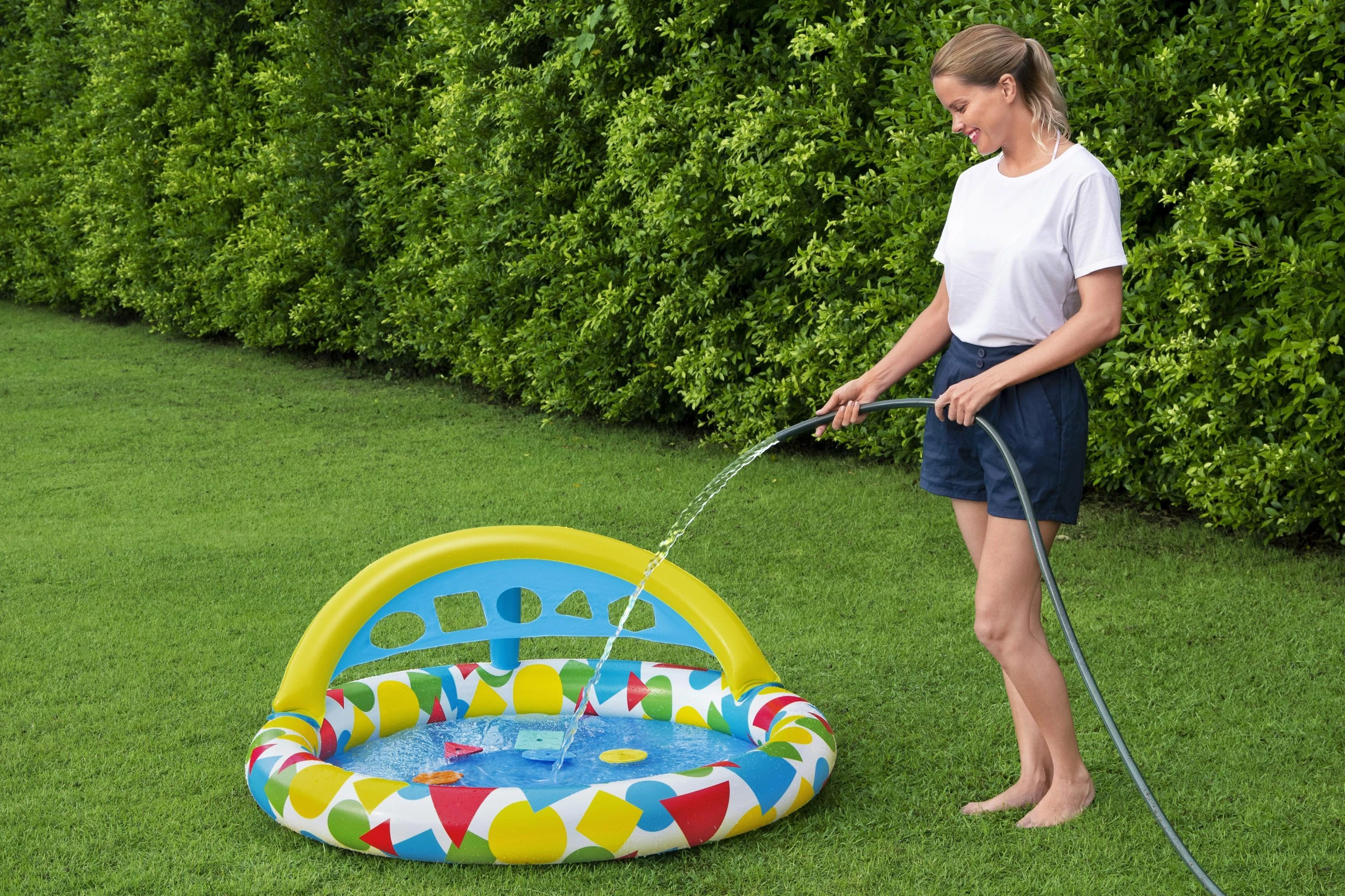 BESTWAY pripučiamas baseinas Splash & Learn, 1.20m x 1.17m x 46cm, 52378
