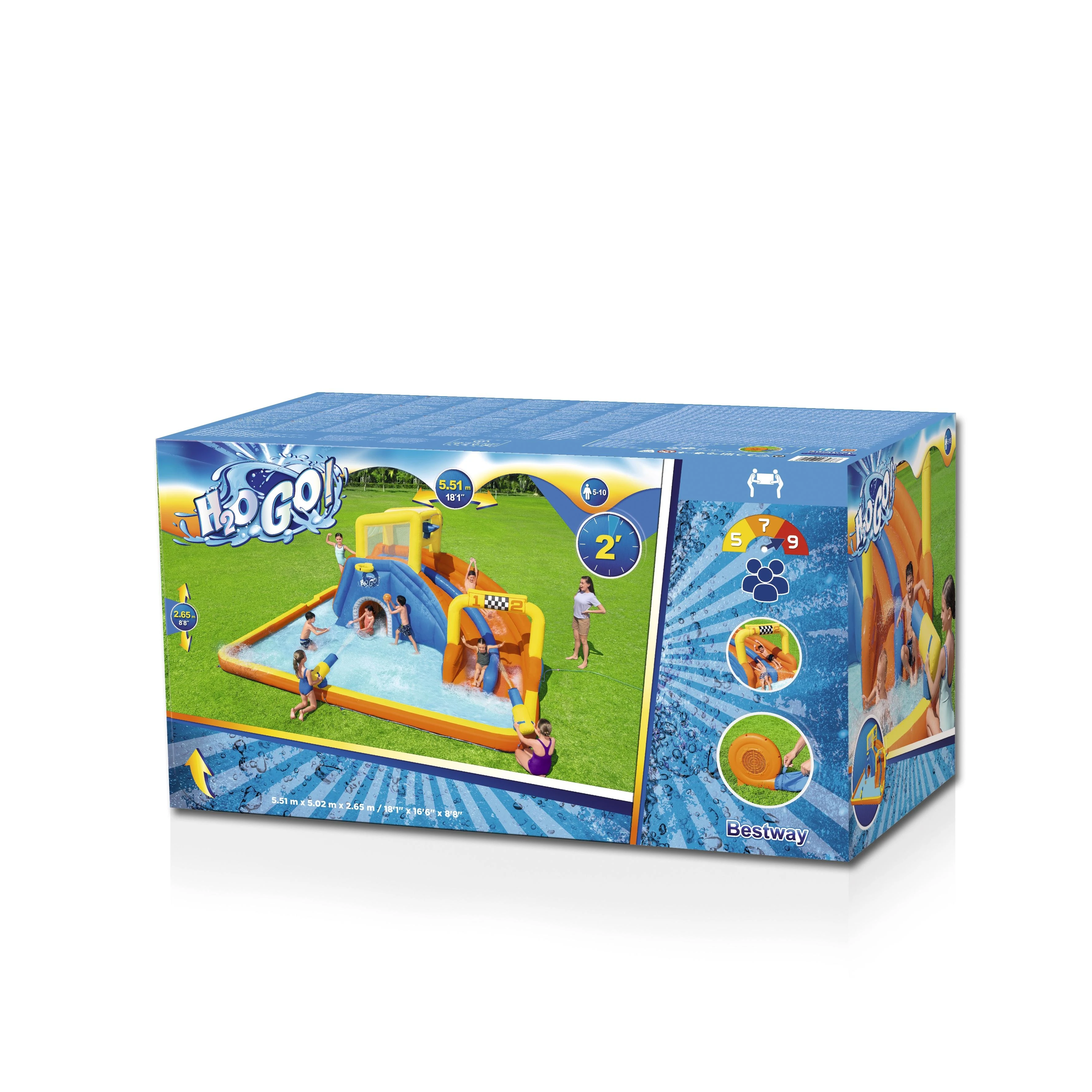 Bestway didžiulė VANDENS ŽAIDIMŲ AIKŠTELĖ 551x502x265cm čiuožykla 53377