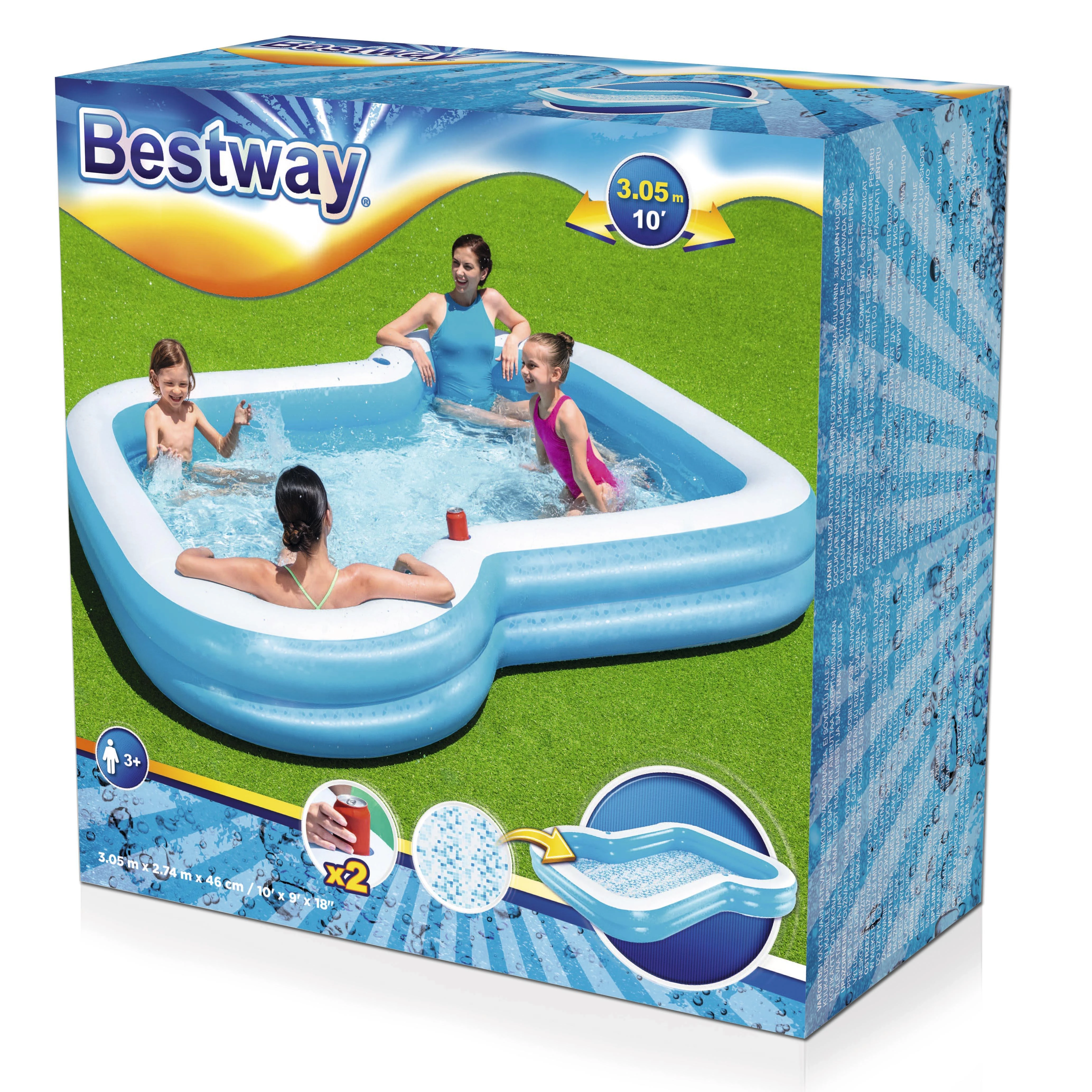 BestWay Family Pool Sunsational PVC Mėlyna