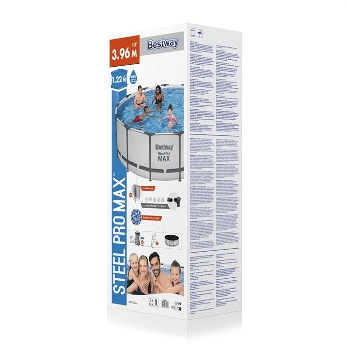 Rėminis baseinas 13 FT 396 x 122 cm plieno Pro Max BESTWAY