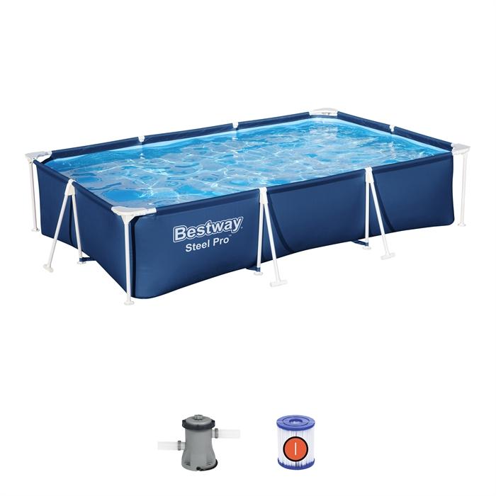 Bestway Steel Pro 56404 antžeminis baseinas Karkasinis baseinas Stačiakampis 3300 L Mėlyna