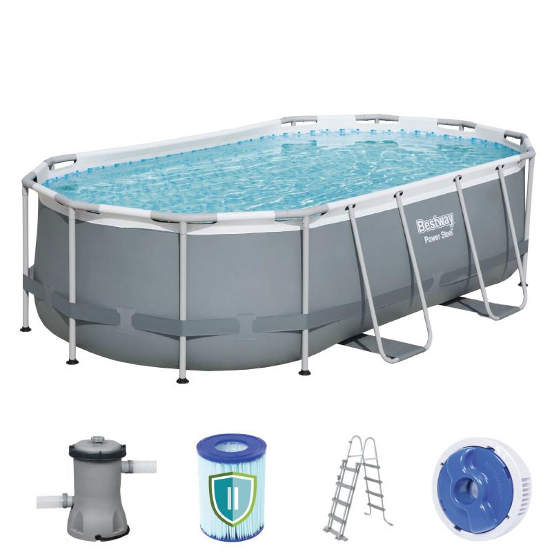 Bestway 56620 "Power Steel" 427 x 250 x 100 cm, ovalaus baseino rinkinys