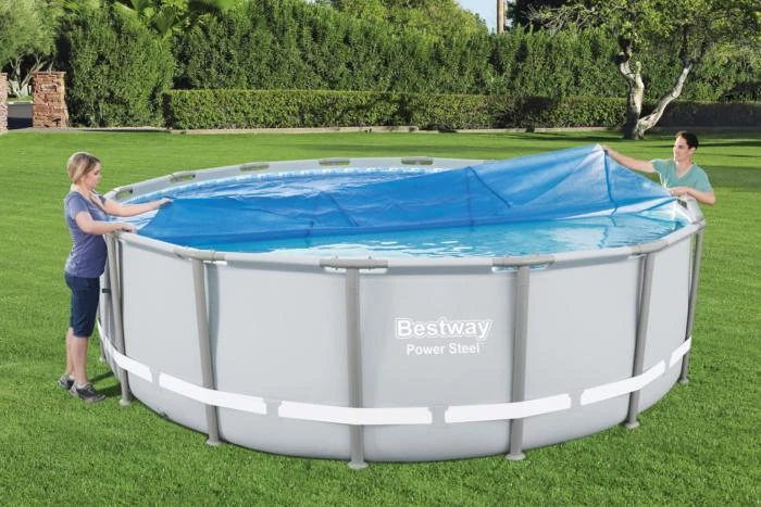 Bestway Baseino uždangalas Flowclear, mėlynas, 462cm, apskritas