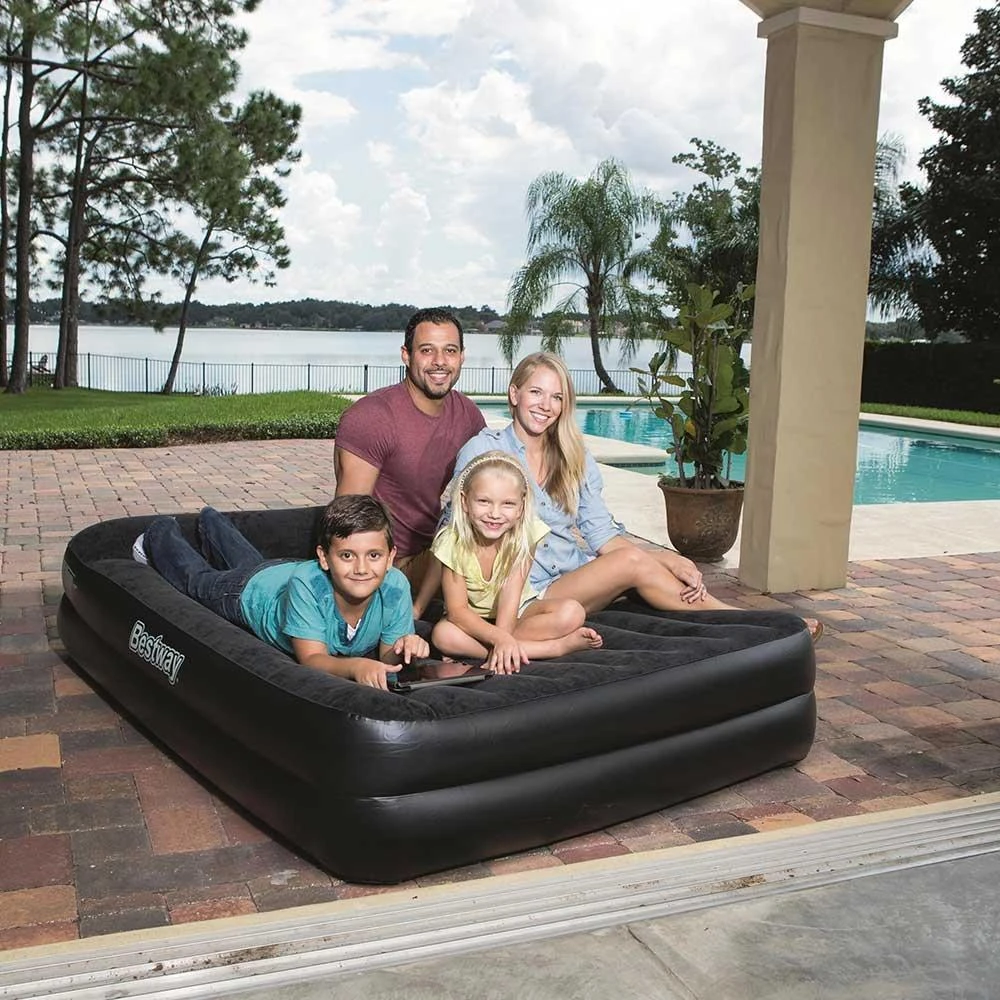 Bestway® Tritech Airbed Queen pripučiamas čiužinys su integruotu AC siurbliu 203x152x46 cm