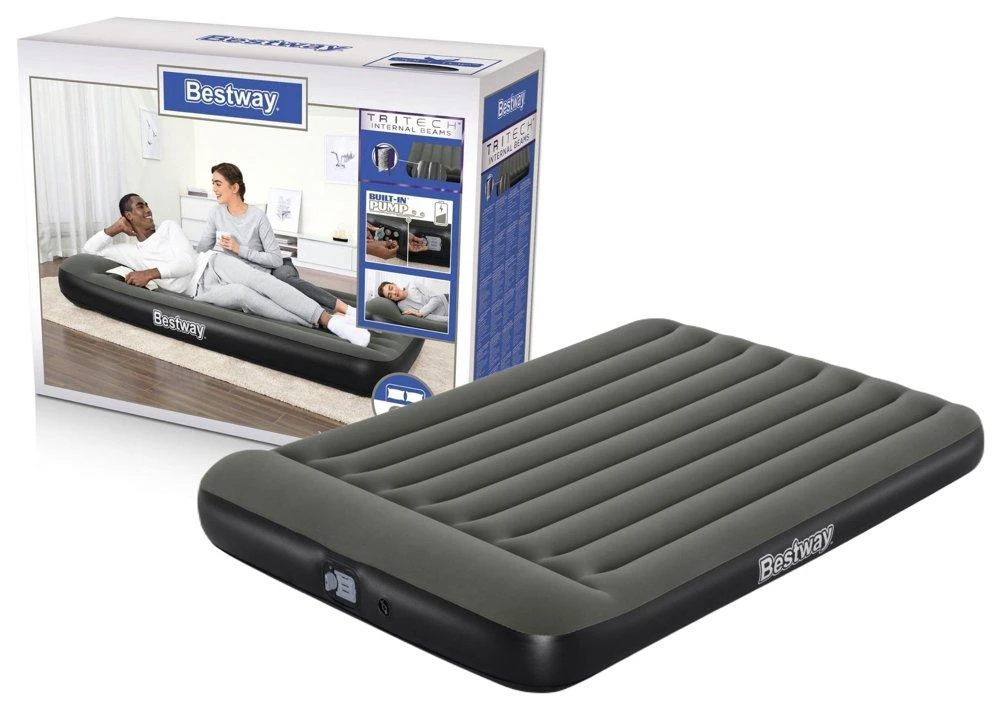 Bestway Pripučiamas čiužinys Tritech Airbed Queen su integruota pompa 67930 2.03m x 1.52m x 30cm