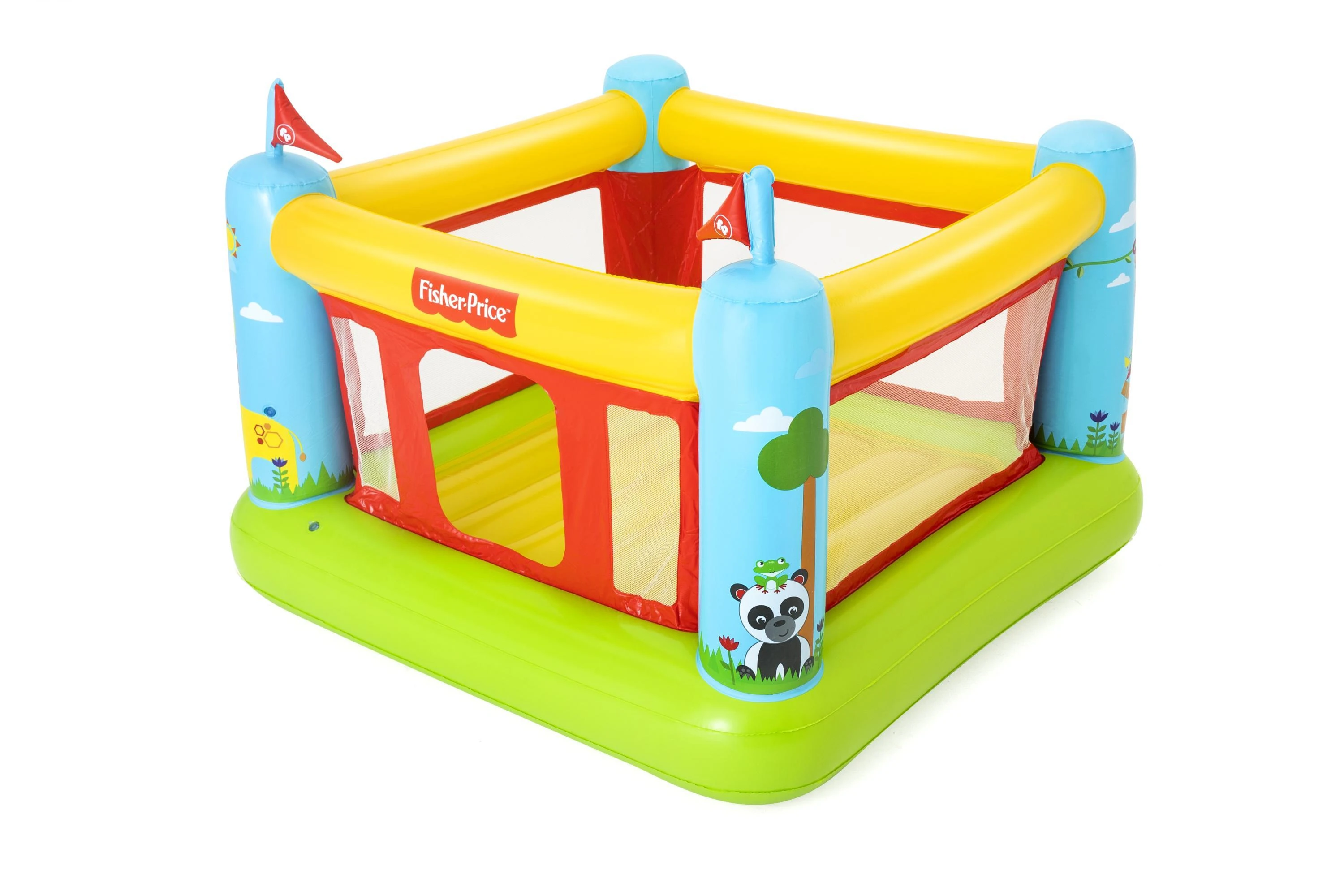 BESTWAY Fisher-Price pripučiamas batutas, 1.75m x 1.73m x 1.35m, 93553