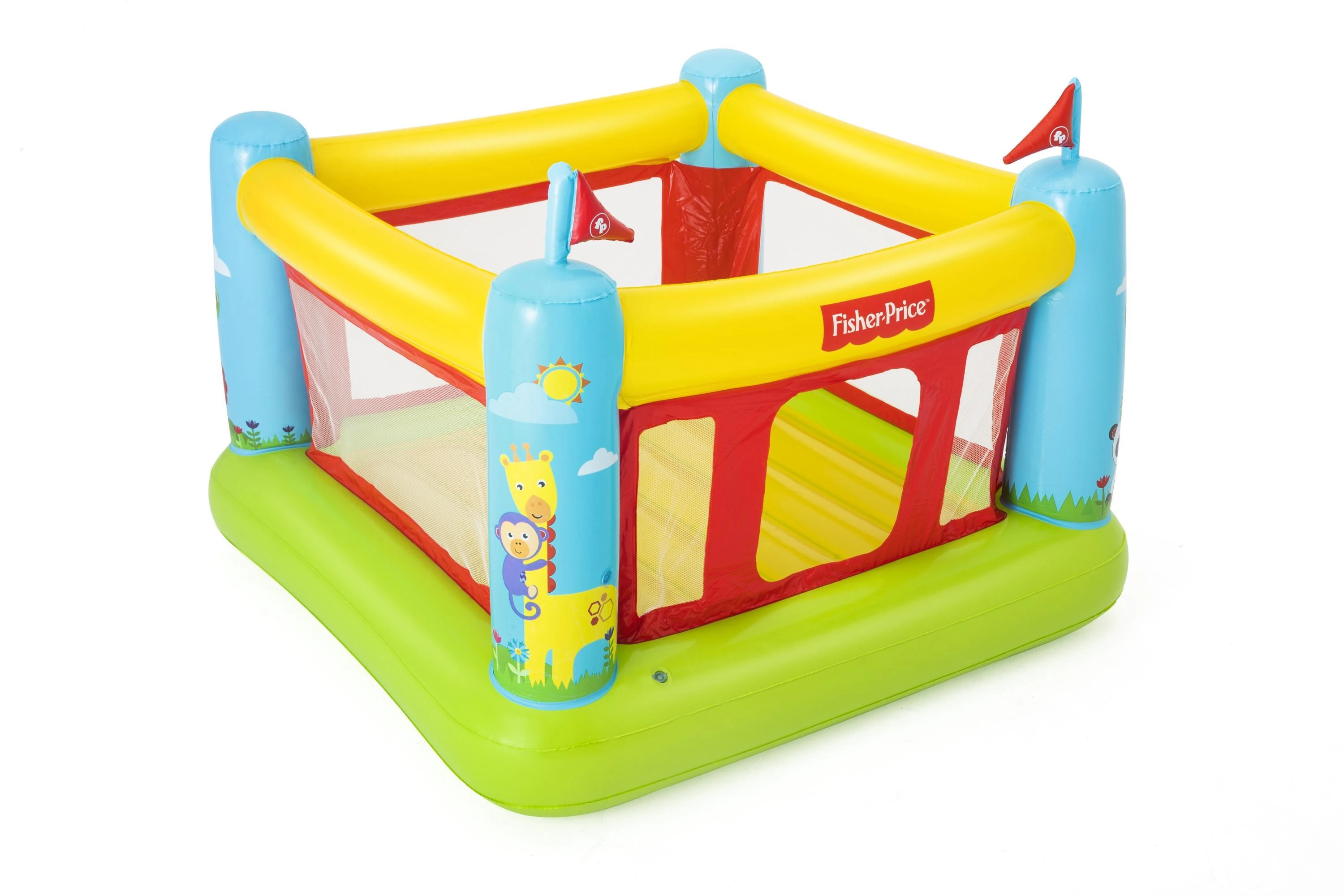 BESTWAY Fisher-Price pripučiamas batutas, 1.75m x 1.73m x 1.35m, 93553
