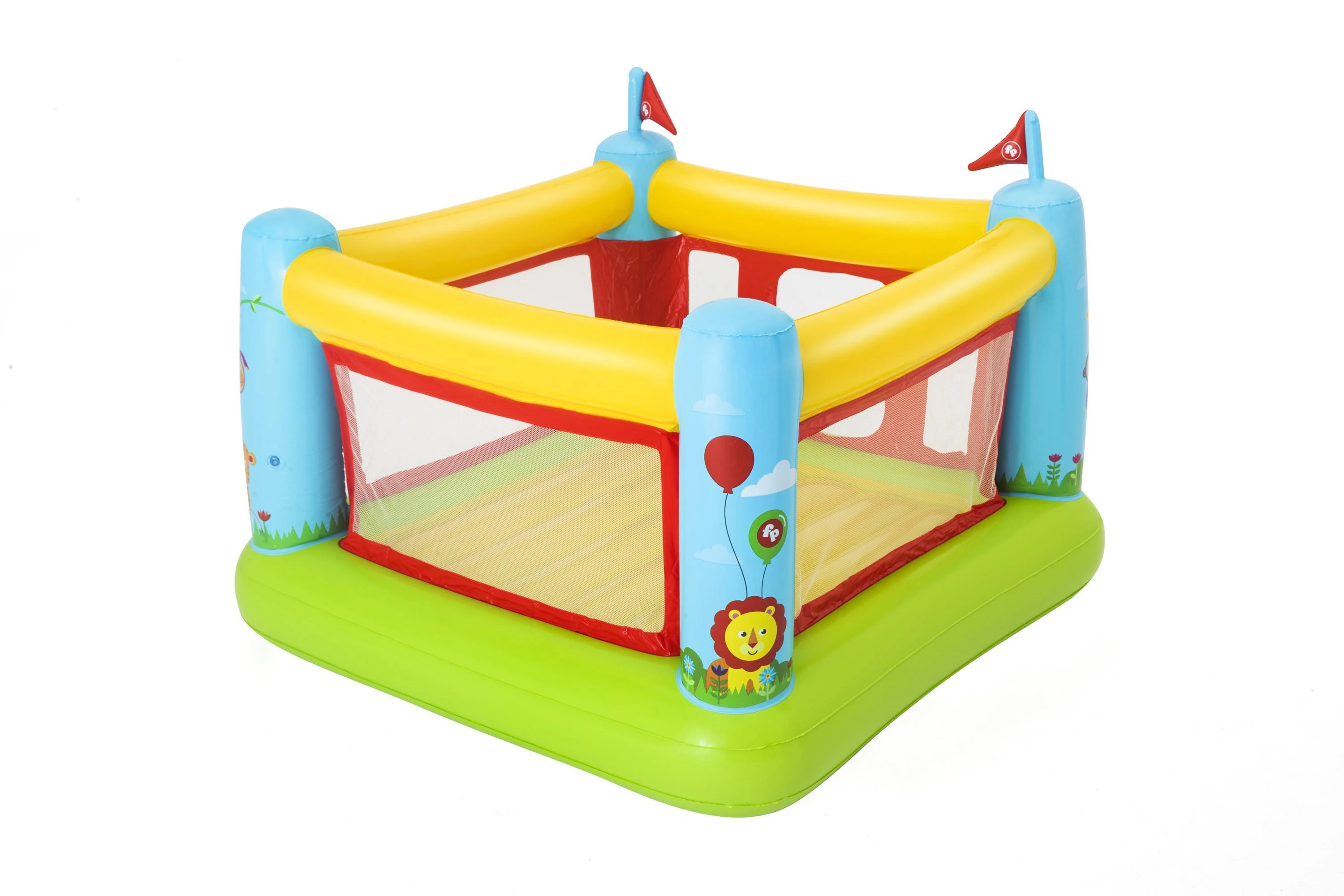BESTWAY Fisher-Price pripučiamas batutas, 1.75m x 1.73m x 1.35m, 93553