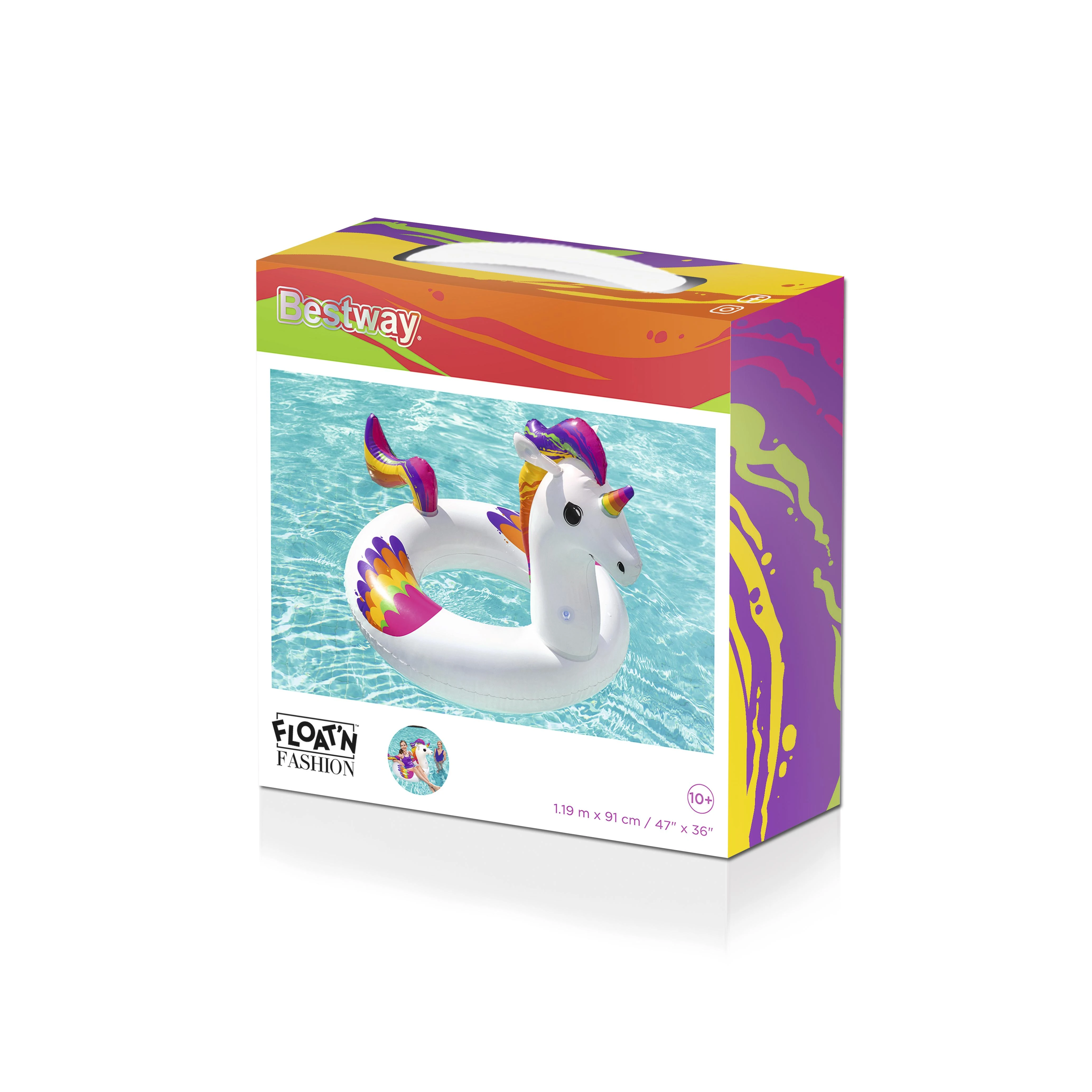 BESTWAY plaukimo ratas Fantasy Unicorn 119cm x 91cm., 36159