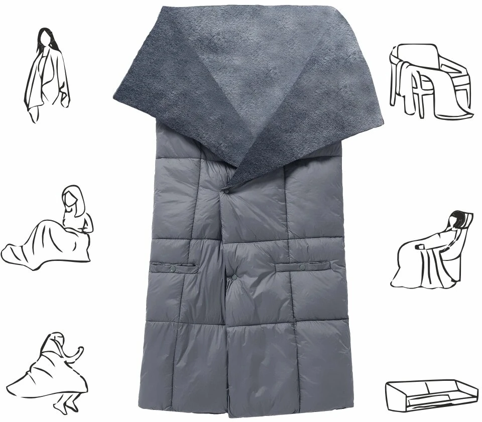 None Blauberg BL-PK01 Blauberg Heated Poncho Blanket, One Size, Pilkas