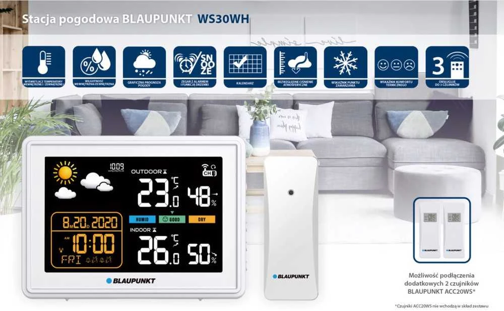 Blaupunkt WS30WH orų stotelė, balta
