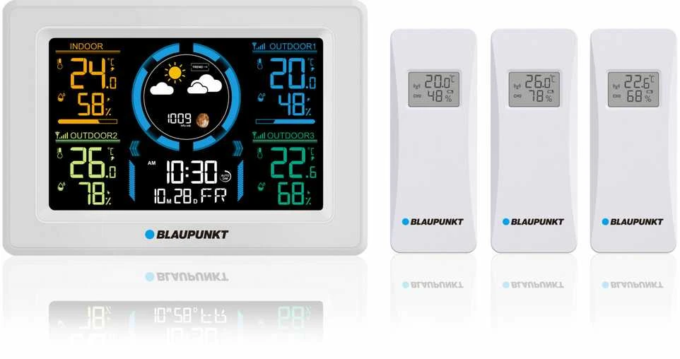 Meteorologinė Stotelė - Blaupunkt WS40WH su 3 Išoriniais Jutikliais