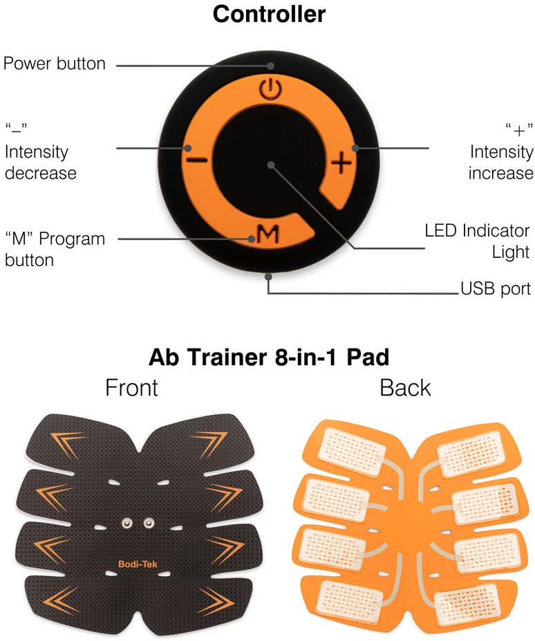 Bodi-Tek BT-ABTR5-EU/1.1 Ab Trainer Juodas/Oranžinis