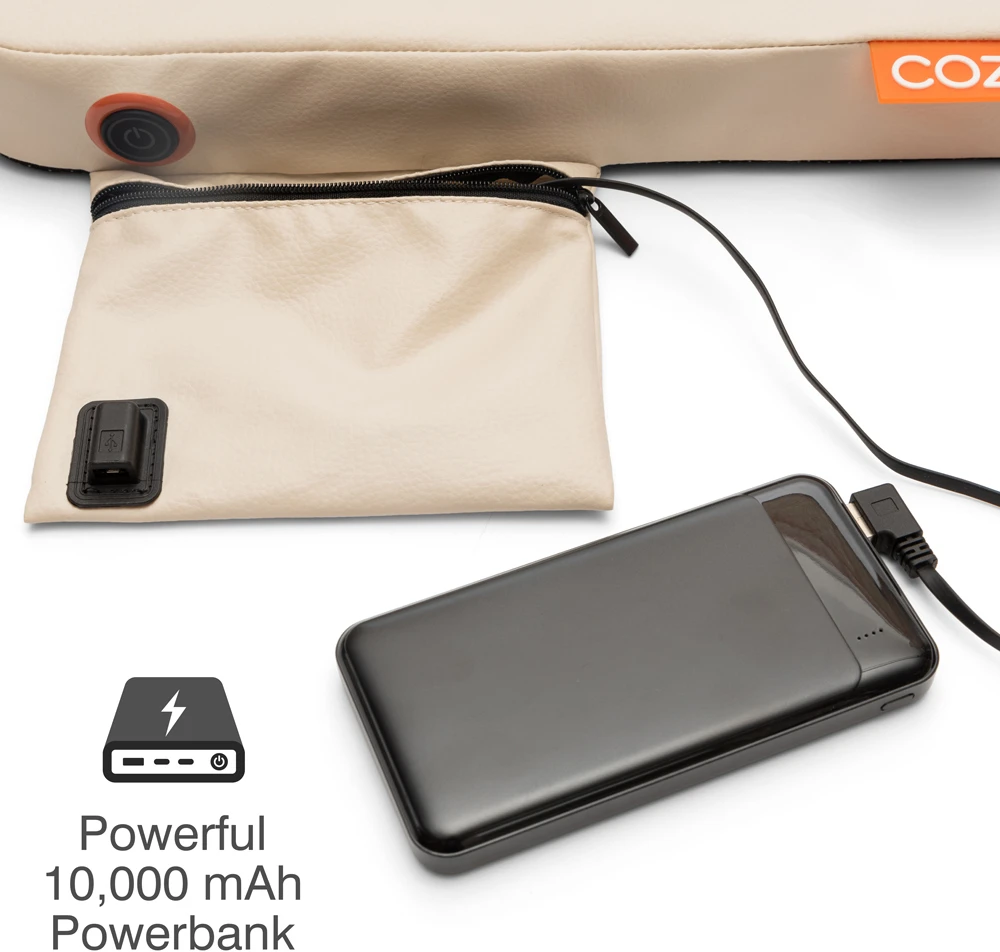 Bodi-Tek BT-CSOH-XX-EU/1.2 COZY belaidis šildomas sėdynės pagalvėlė 39 x 44 cm, rusvai geltonas