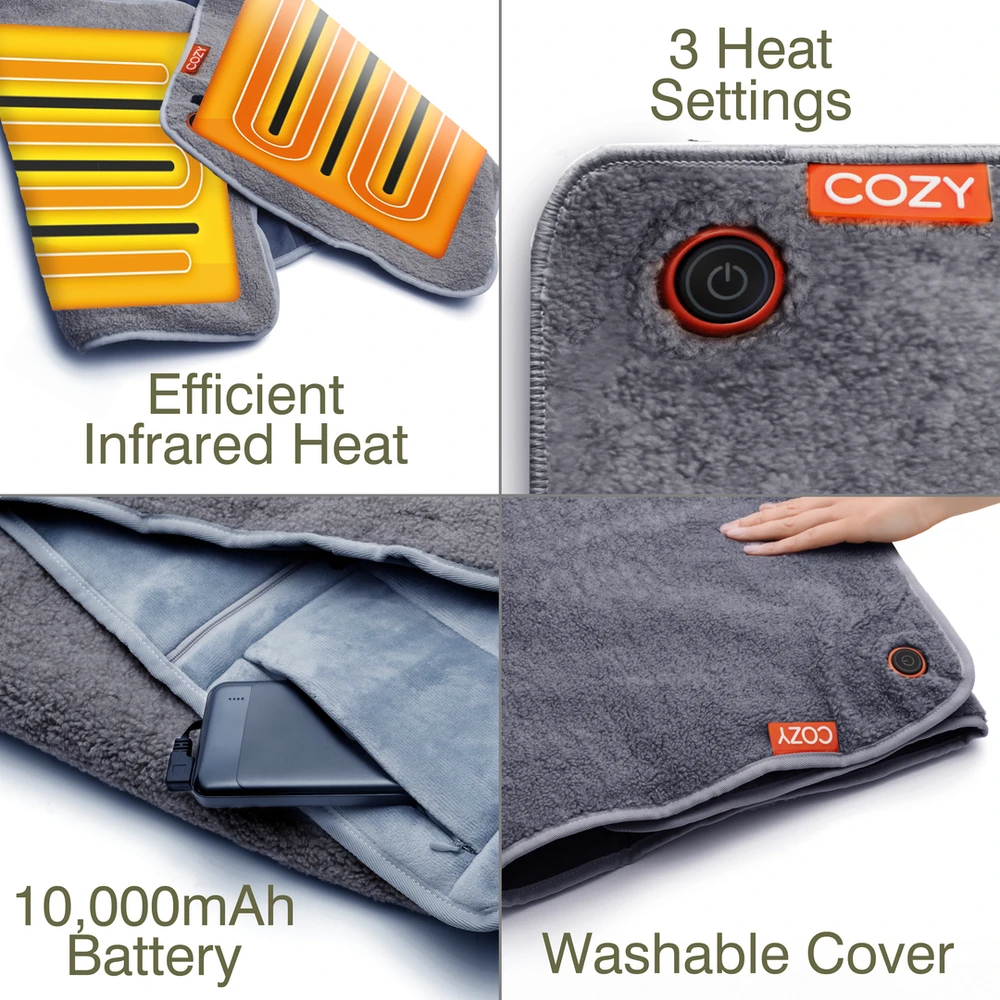 Bodi-Tek THHT-GR-EU/1,0 COZY šildomas užtiesalas, Pilkas
