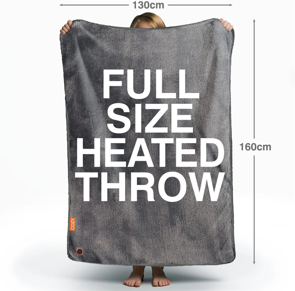 Bodi-Tek BT-BLHT-EU/1.0 COZY jaukus šildomas užtiesalas 130 x 160 cm, pilkas