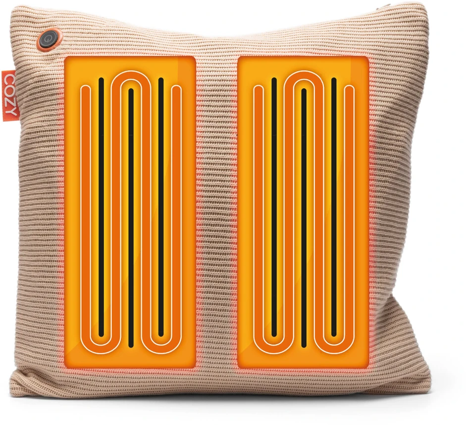 Bodi-Tek BT-CSHT2-K-BG-PB10 COZY Una Cushion megztas įkroviklis ir išorinė baterija 10000 mAh, rausvai geltona