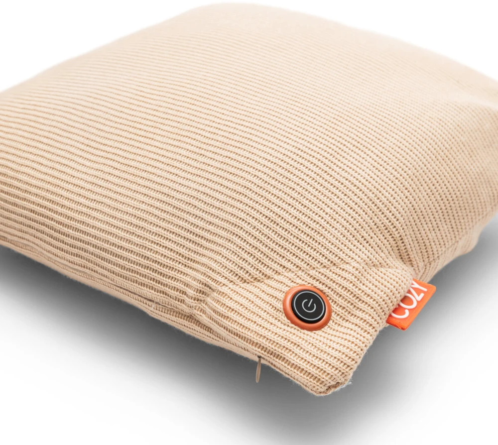 Bodi-Tek BT-CSHT2-K-BG-PB10 COZY Una Cushion megztas įkroviklis ir išorinė baterija 10000 mAh, rausvai geltona