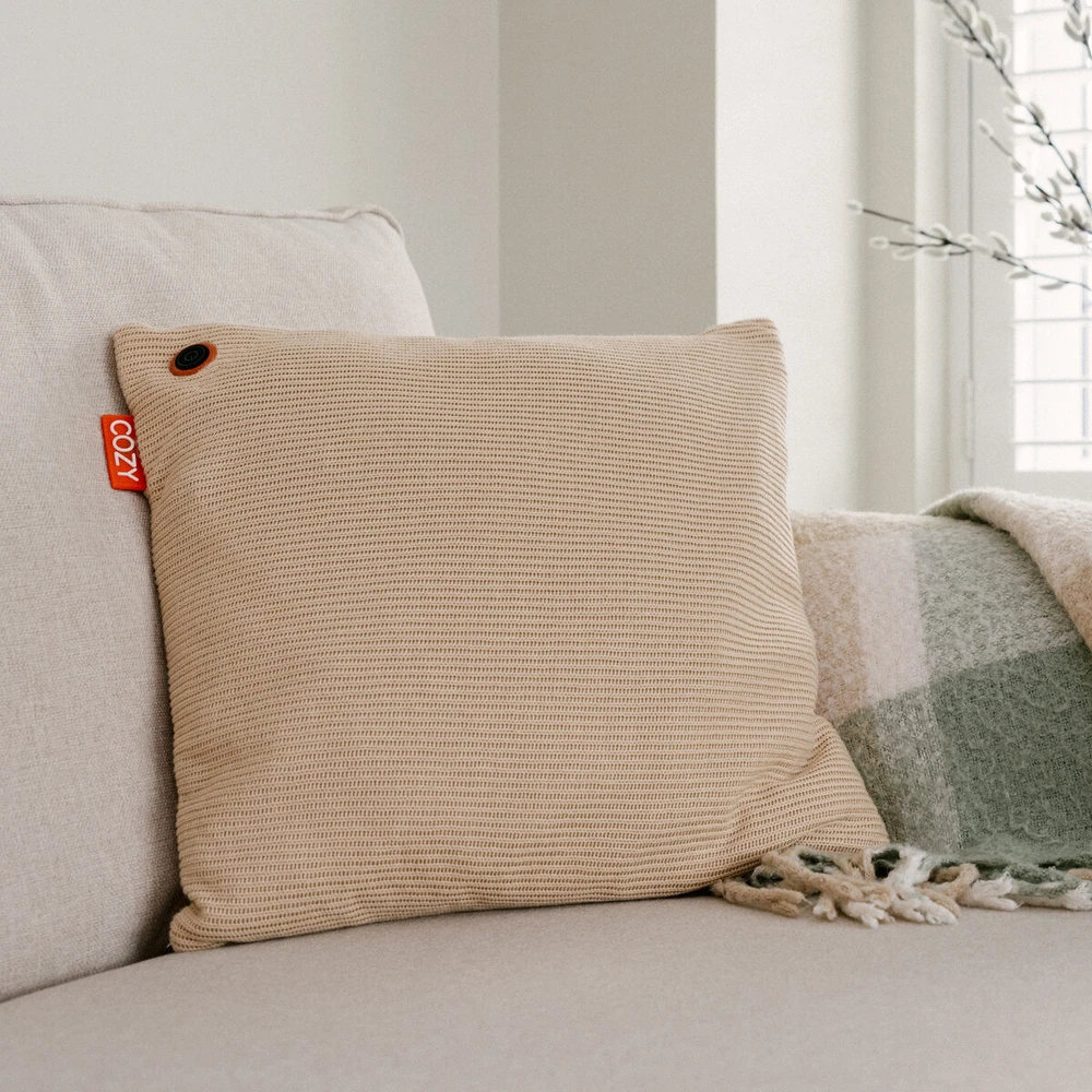 Bodi-Tek BT-CSHT2-K-BG-PB10 COZY Una Cushion megztas įkroviklis ir išorinė baterija 10000 mAh, rausvai geltona
