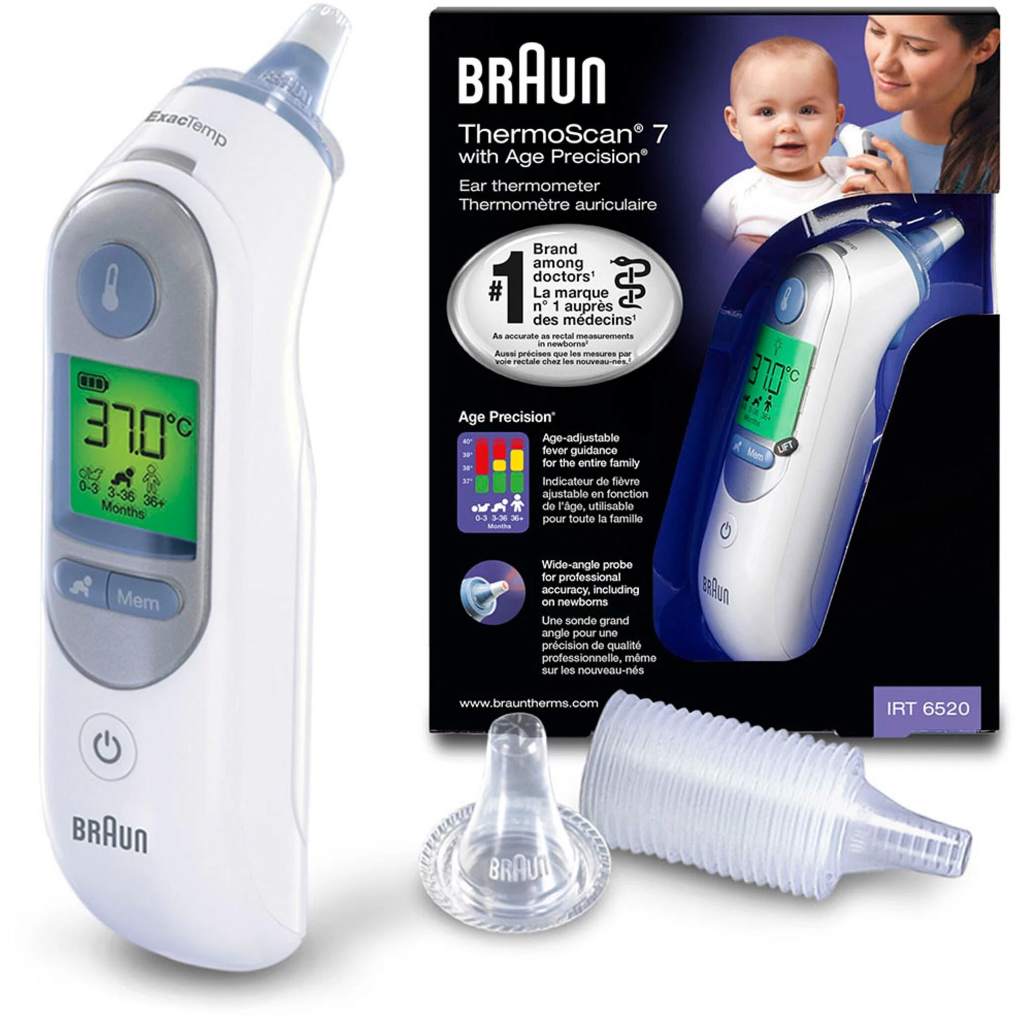 Ausies termometras Braun IRT 6520 ThermoScan 7