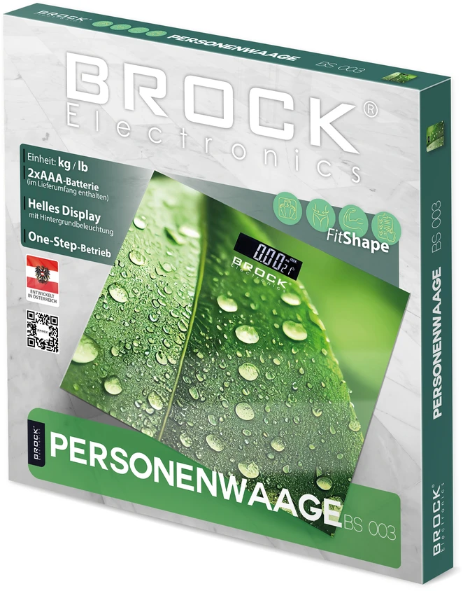 BS 003 Kūno svarstyklės BROCK BS 003 2xAAA baterijos (pridedamos) 30*30 cm