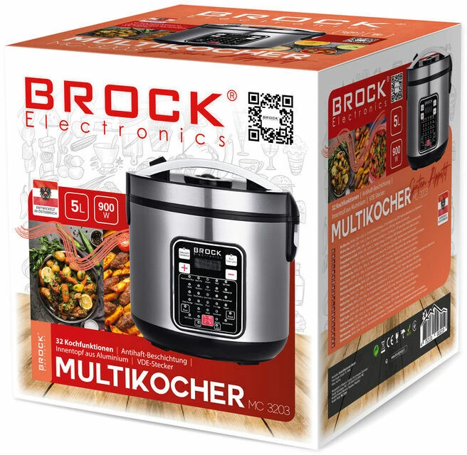 Brock Multivaryklė, 900W, 220V ~50Hz, 5L.