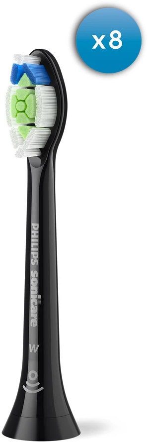 8 dalių šepetėlių galvučių pakuotė Philips Sonicare Optimal White HX6068/88, Juodos spalvos