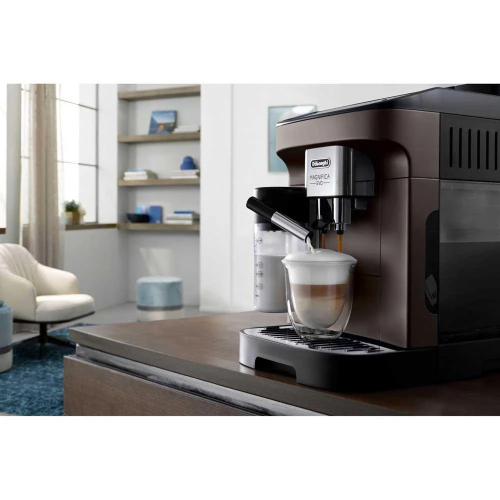 Kavos aparatas Delonghi | | ECAM293.61 BW Magnifica Evo | Slėgis 15 bar | Su pieno plakikliu | Automatinis | 1450 W | Juodas