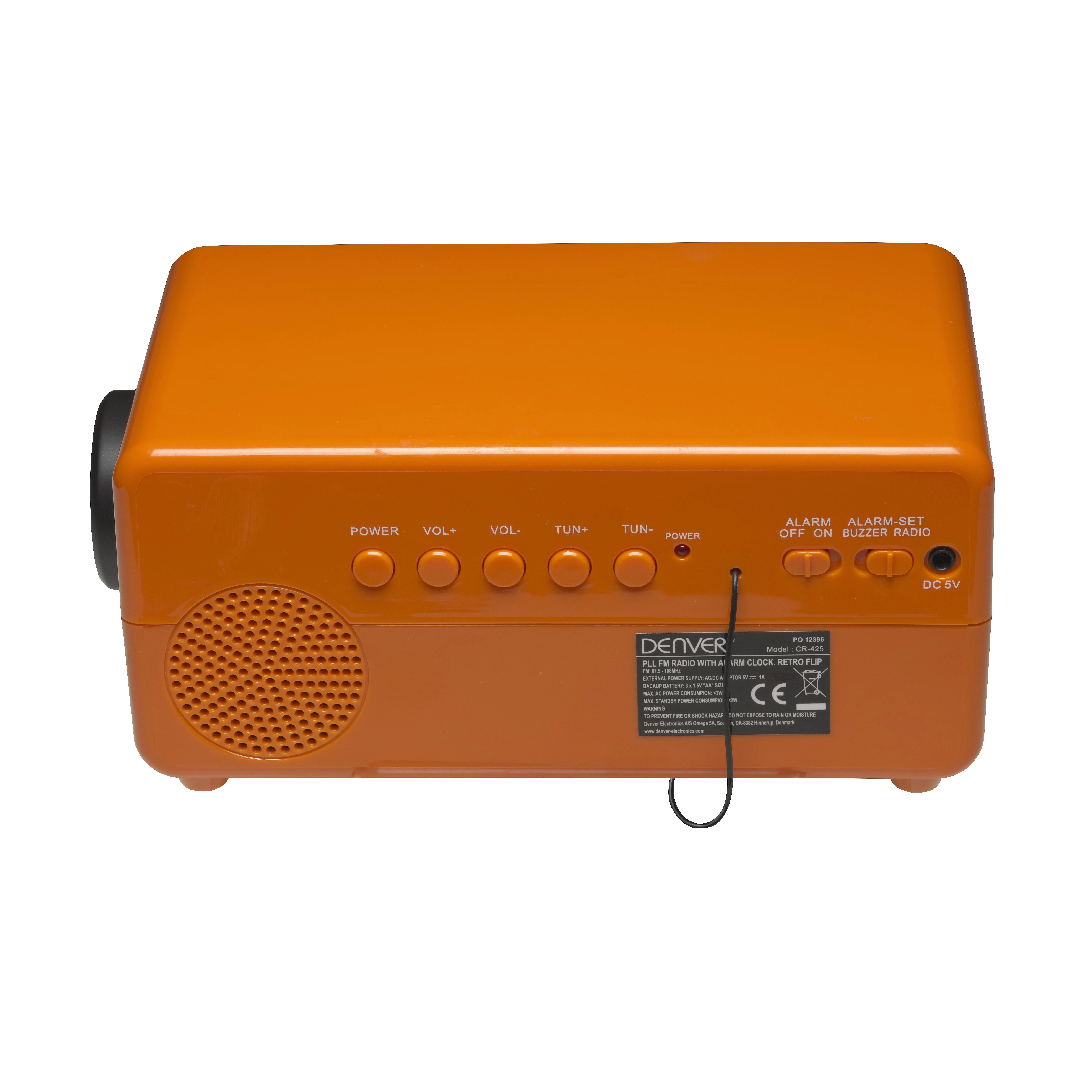 Denver CR-425 radijo imtuvas Laikrodis Analoginis ir skaitmeninis Oranžinė