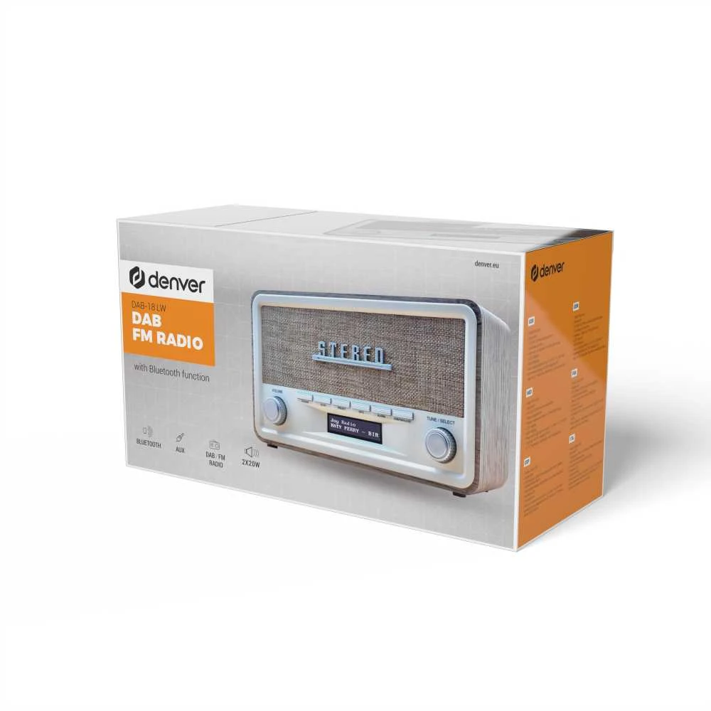 Radijas retro Denver DAB-18 šviesaus medžio