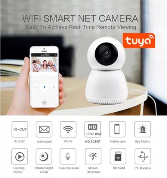 Denver Išmanioji „Wi-Fi“ kamera FHD / naktinio matymo / judesio jutiklis / „Tuya“